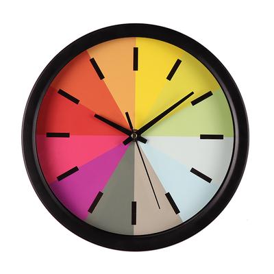 Silent Sweep Rainbow Round Wall Clock Home Kitchen Office