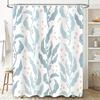 Blue Floral Shower Curtain with Modern Design Suitable for Bathroom Decor Waterproof Printed Shower Curtains Set That Can Match