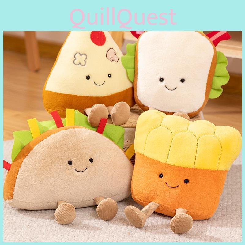 Vegetable Plush Mood Toy Sandwich French Fries Pizza Taco Stuffed Doll 2628cm
