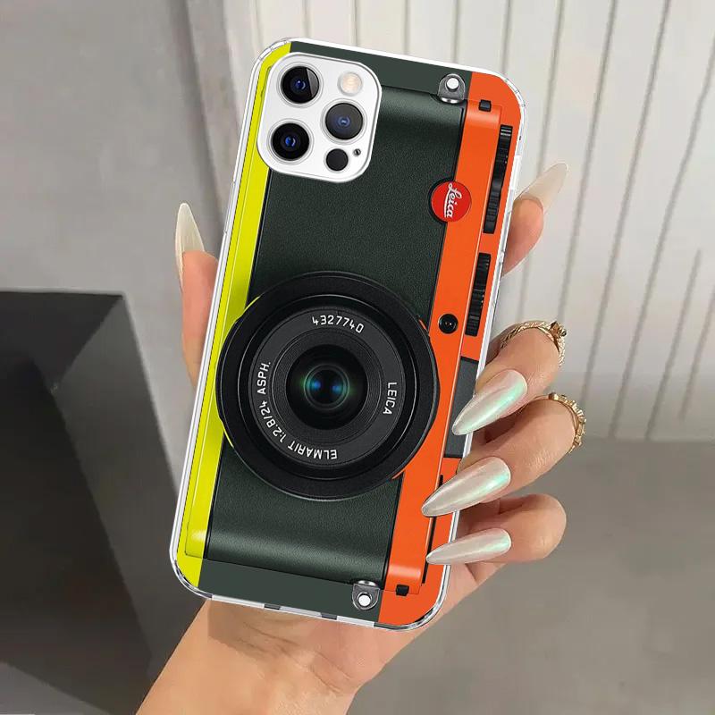 Fashion Classic Camera Lens Phone Case for Iphone 16 15 14 13 12 Mini 11 Pro Max 16E X XS XR 7 Plus 8 SE 2020 Soft Funda Print S