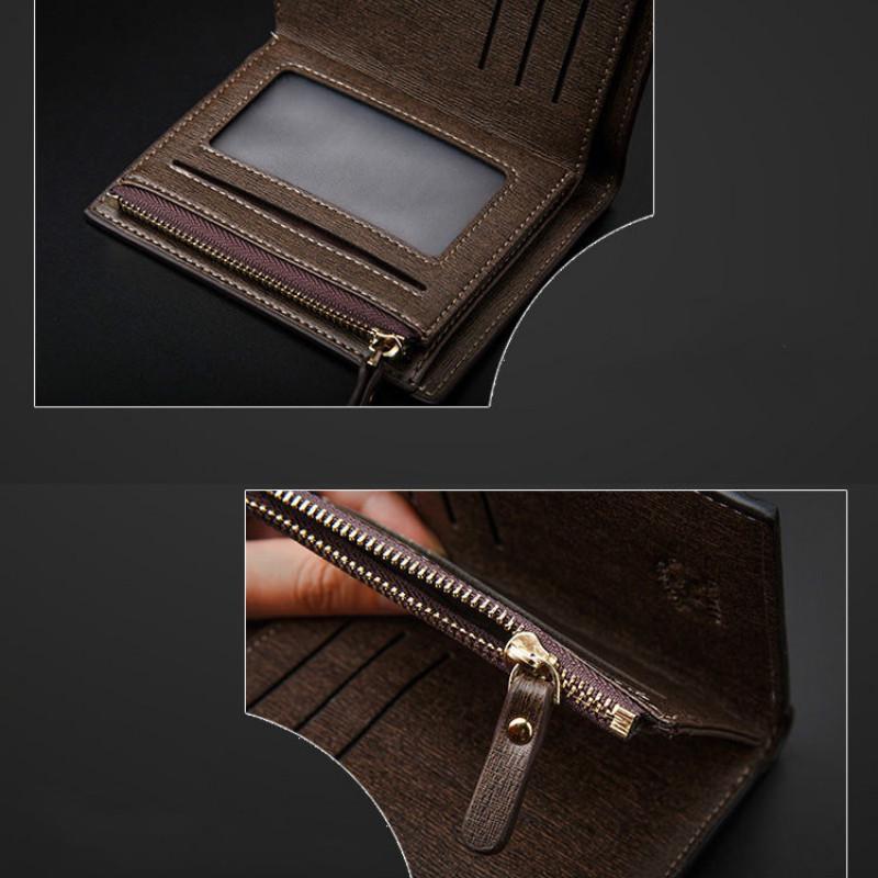 Mens Luxury Fashion Soft Quality Leather Wallet Credit Card Holder Purse Black with Zip