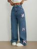 Y2K Style Wide-Leg Bow Jeans