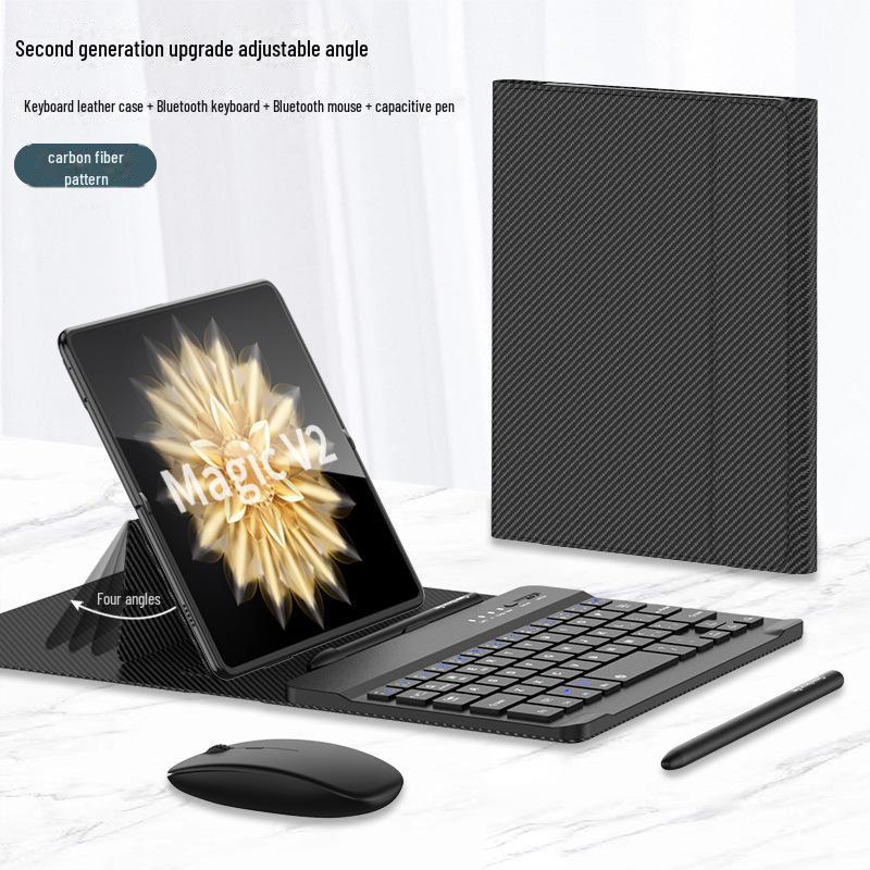

Чехол для планшета Huawei Honor Magic v2 со складным экраном: Подставка для клавиатуры из однотонной кожи с беспроводным Bluetooth. Huawei Honor Magic V2