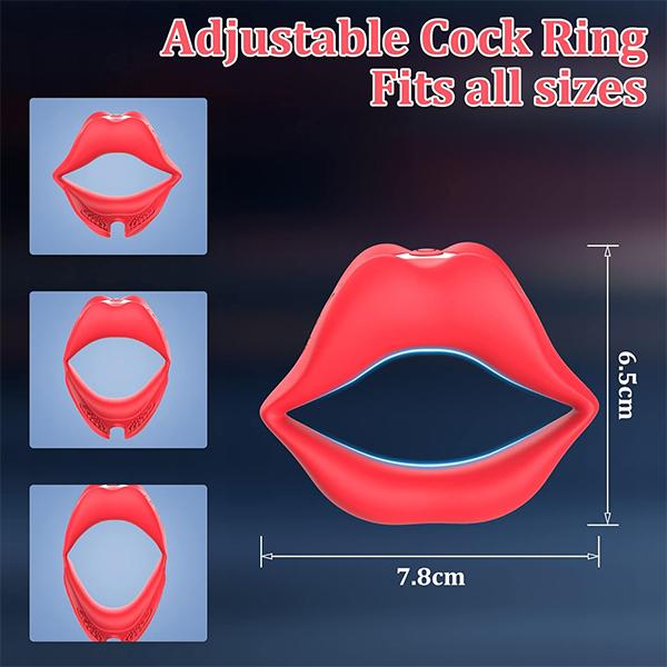 Vibrierender Penis-Cockring-Lippensilikon-Schwanzring-Vibrator, männliches Erektionsverbesserungsmassagegerät, dehnbare Hodenstimulation, Sexspielzeug