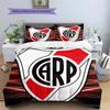 River Plate Football Club Pattern Bedding Home Decoration Birthday Gift (1 * duvet cover + 2 * pillowcase, without core)
