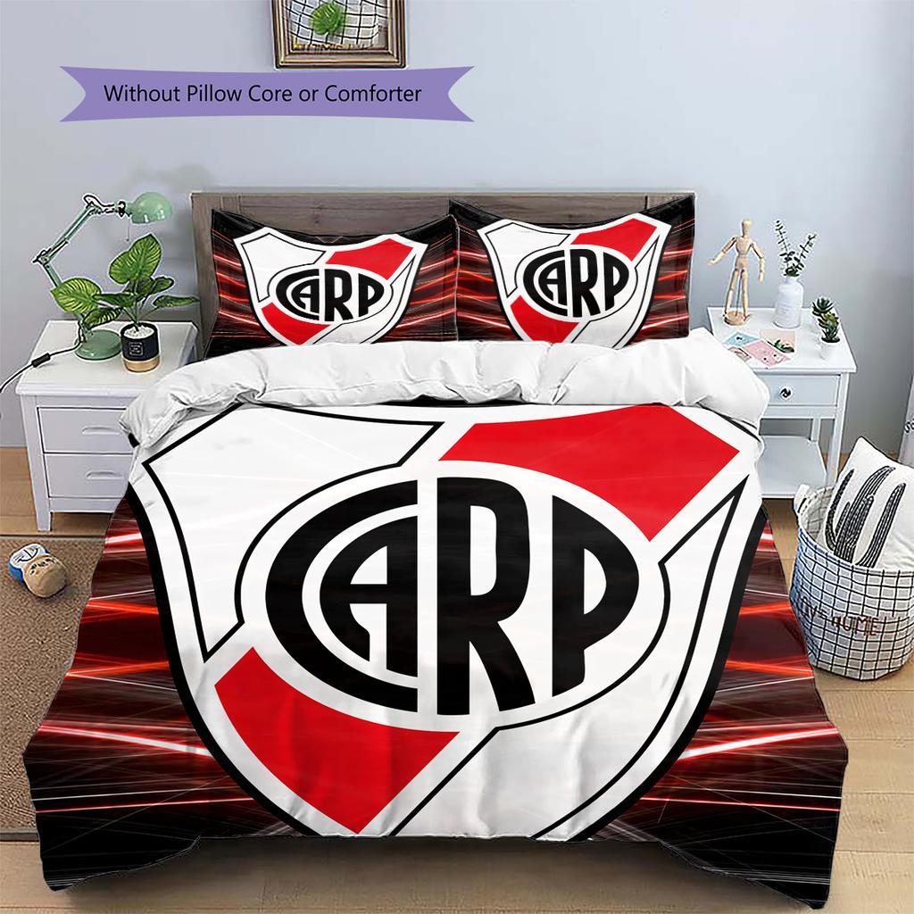 River Plate Football Club Pattern Bedding Home Decoration Birthday Gift (1 * duvet cover + 2 * pillowcase, without core)