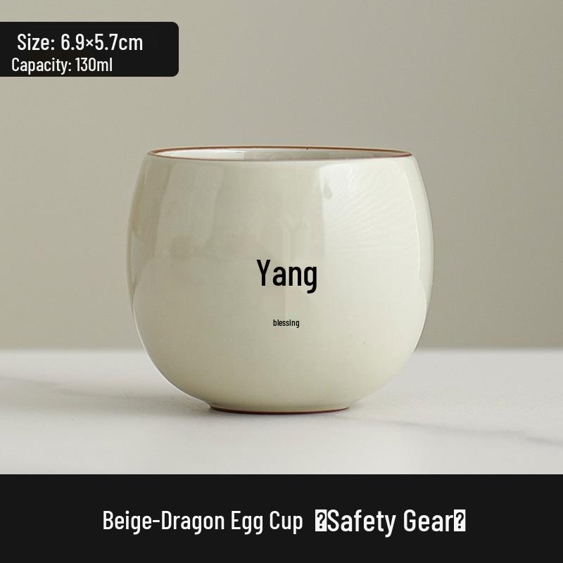High-grade Ru Ware Personalized Ceramic Tea Cup with Hundred Family Surnames Below 200mL