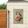 Vintage Rose Bird Metal Tin Sign Retro Wall Art Home Decor