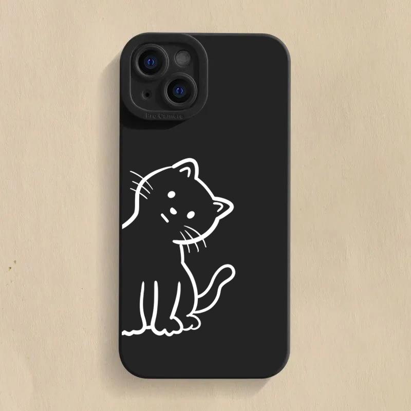 Cute Couple Cats Silicone Soft Phone Case For Samsung Galaxy S25 S24 S23 S22 S21 Ultra Plus FE A06 A26 A32 A33 A56 A34 A54 Cover