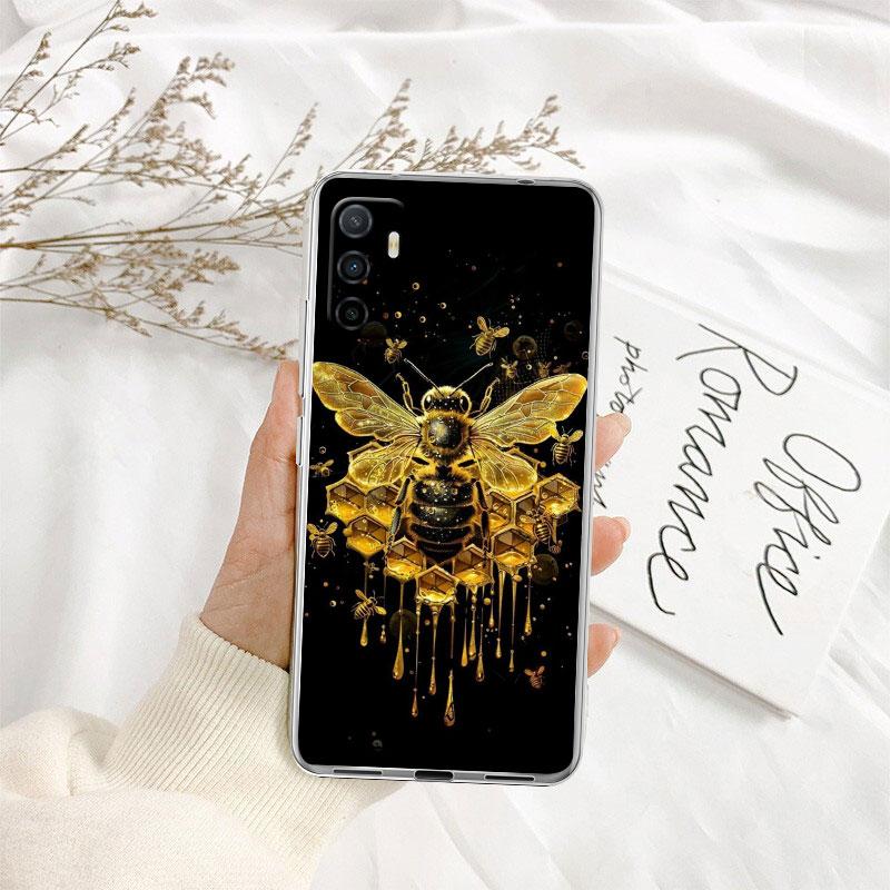 

IK7 Art Bees Cartoon Transparent Phone Case for Samsung Galaxy A04 A04S A14 A23 A34 A54 M23 M33 M52 M53 Galaxy A14 5G