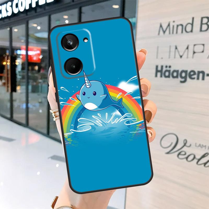 Cute Sea Narwhal Quotes Case For Realme 15 Pro 14 13 11 12 Pro Plus GT7 GT6 C55 C51 C53 C35 C33 C61 C65 C67 C71 C75