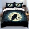 "Moonlit Owl Night Decor Set" Bedding Set with 1 Duvet Cover 2 Pillowcases Single Double King Queen, Gift