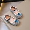 Mädchen Prinzessin Schuhe Frühling und Herbst Neu Strass Mode Schleife Baby Mädchen Kristallschuhe Weiche Sohle Elsa Einzelne Schuhe
