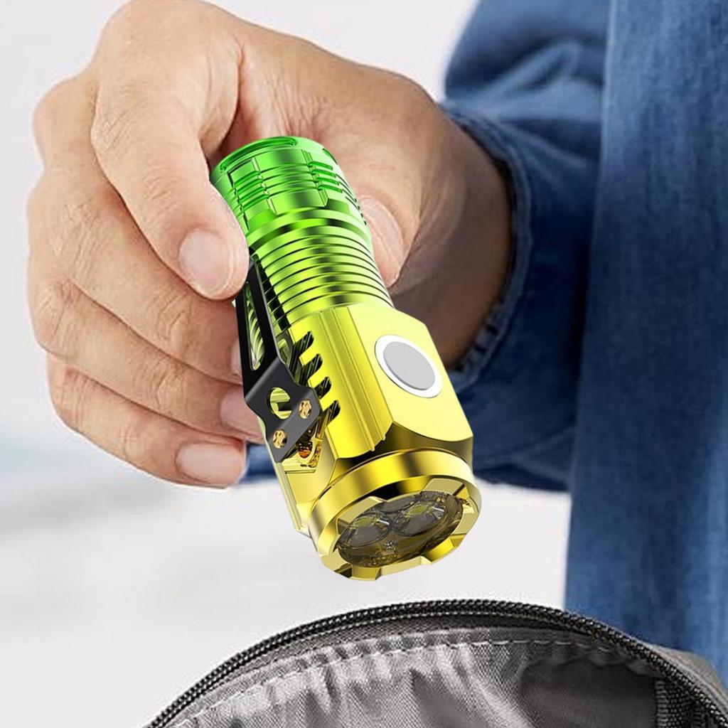 Mini LED Flashlight Rechargeable Bright Waterproof Light Work Flashlight With Clip And Magnetic Base For Camping Hiking Running