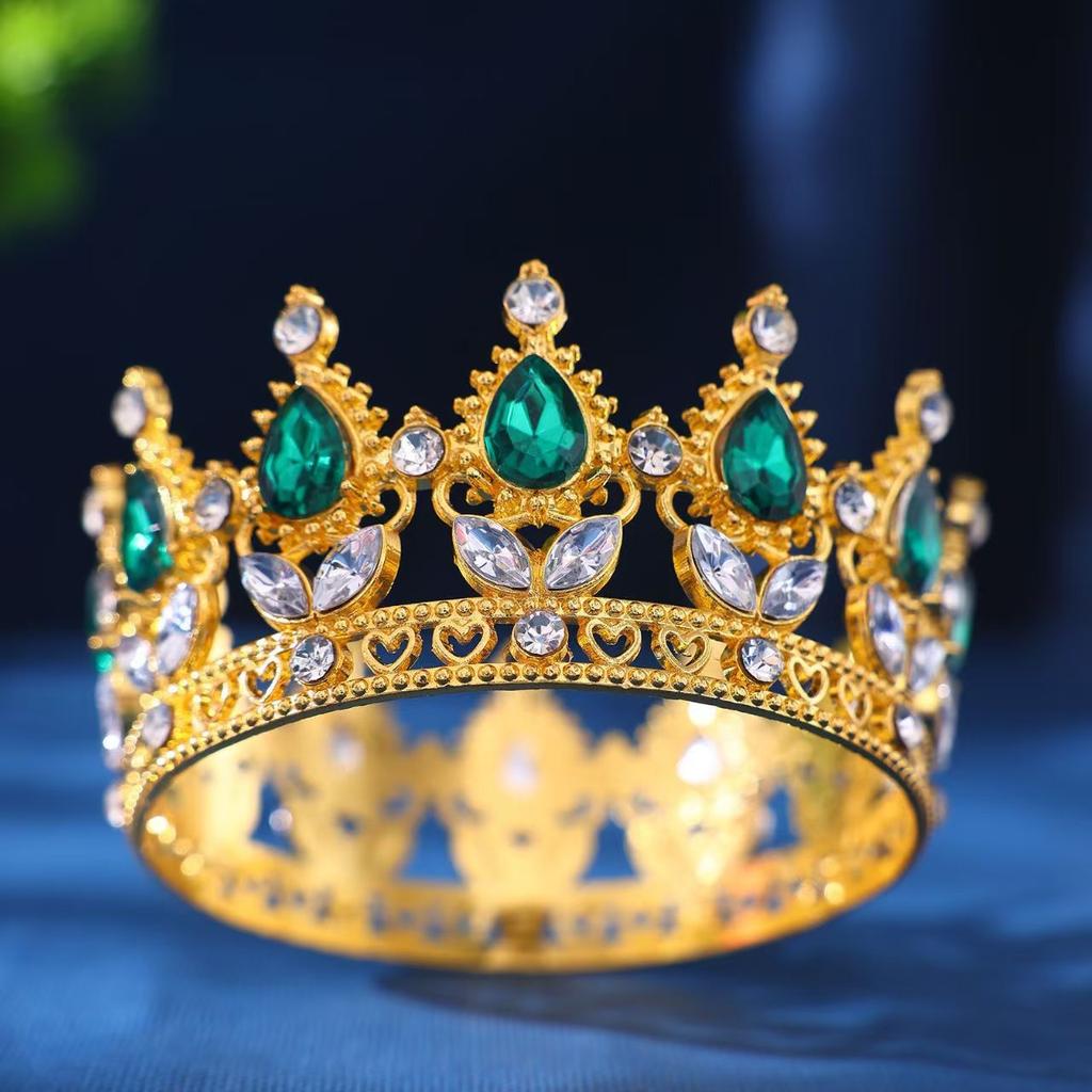 Queen Alloy Full Circle Crown Decoration Accessories Adult Wedding Hair Crown Children's Rhinestone Tiara Crown