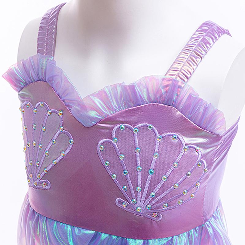 Girls' Purple Mermaid Spaghetti Strap Dress - Formal Costume & Performance Wear