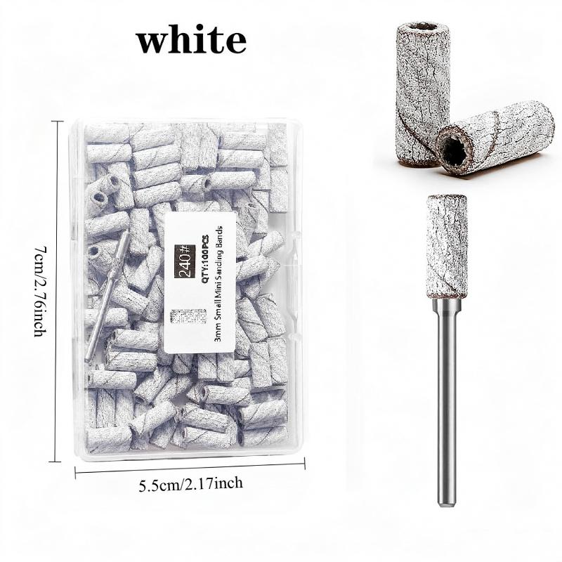 101Pcs Dead Skin Remover Mini Sanding Bands Kits Nail Drill Bits With Mandrel Electric Manicure Accessories Tool
