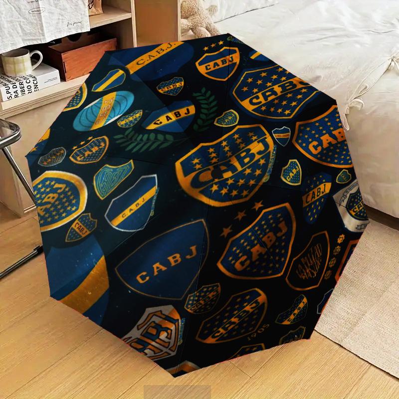 1PC Boca Football Club Printed Umbrella Folding Umbrella, Automatic Umbrella 8-Frame for Travel, Camping Fan Gifts Christmas Gifts