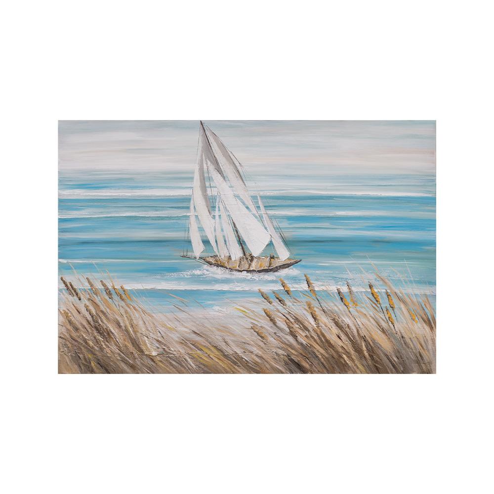 Vintage Ship Sailing Retro Nordic Canvas Poster Painting Boat At Sea Wall Art Pictures for Living Room Bedroom Office Decor