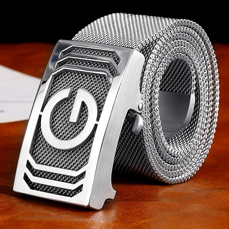 Inside 304 stainless steel belt buckle head Men's belt buckle Outdoor Full metal belt chain Trendy men's leisure