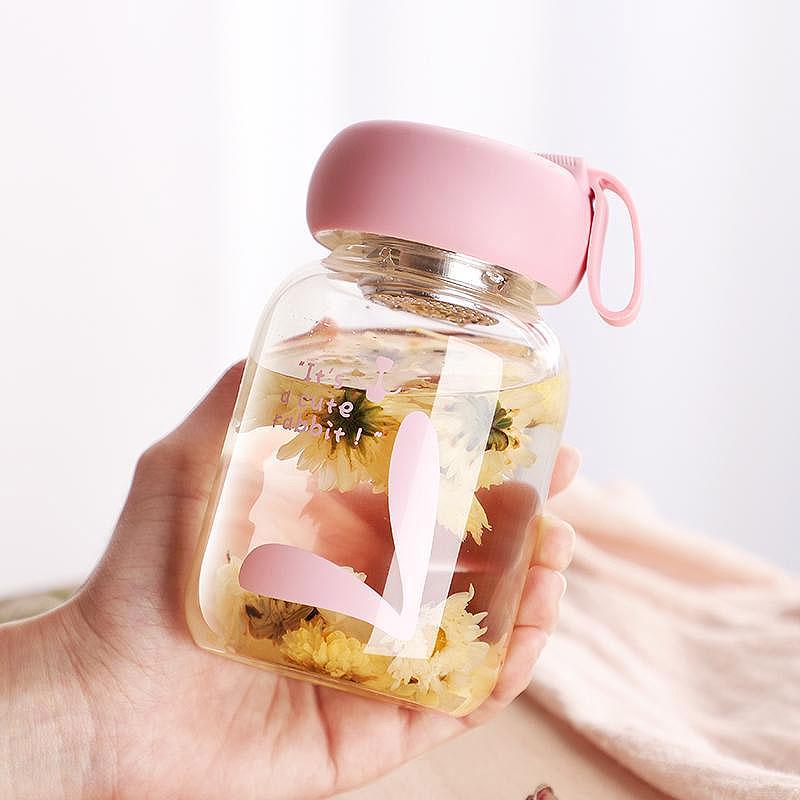 Heat-Resistant Borosilicate Glass Cup for Women - Cute, Portable, Transparent, Small Tea Brewing Cup