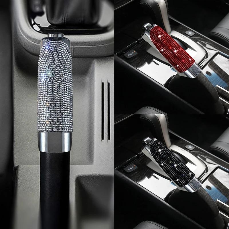 Samochodowa osłona hamulca ręcznego Wysadzana diamentami stylizacja Bling akcesoria do modyfikacji wnętrza auta Przekładnia osłona hamulca ręcznego dla kobiet Dziewczyn