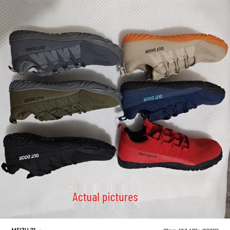 Scarpe da Escursionismo e Ciclismo da Uomo Antiscivolo a Cinque Dita con Punta Larga in Fly-Knit