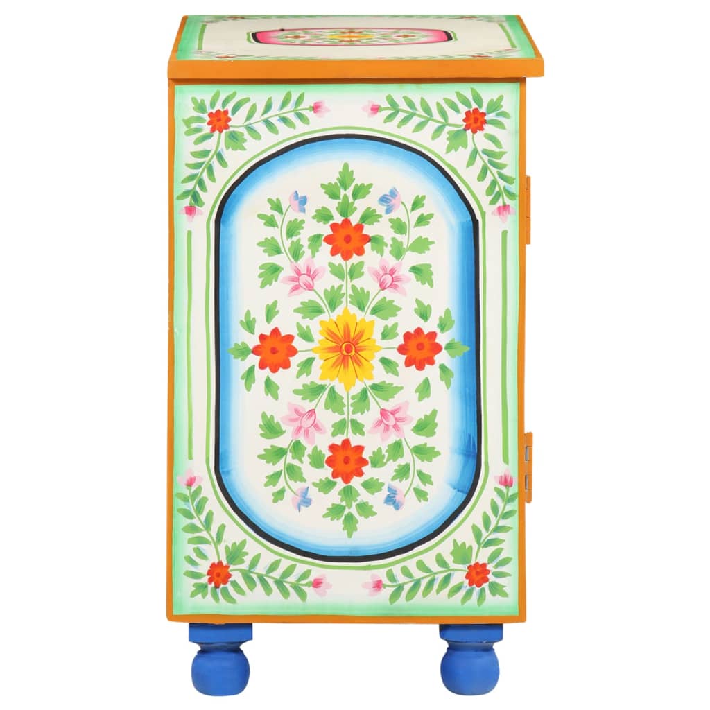 Sideboard Hand Painted 70 X 35 X 60 Cm Solid Mango Wood