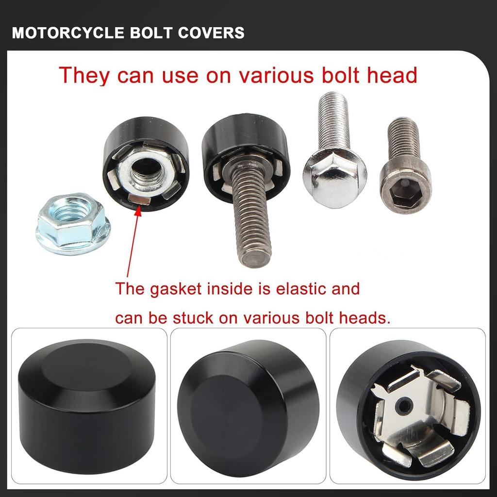 Motorcycle Bolt Covers Head Bolts Engine Toppers Caps Kit for Harley 2017-2024 Touring Road King Street Glide Electra Road Glides 2018-2024 Softail