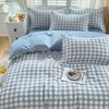 Brushed Cotton Plaid Bedding Set - Includes Duvet Cover, Bed Sheet, and Pillowcase