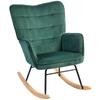 Rocking Chair, Beech Wood Rockers, Thick Padding, Dark Green, Up to 120 kg