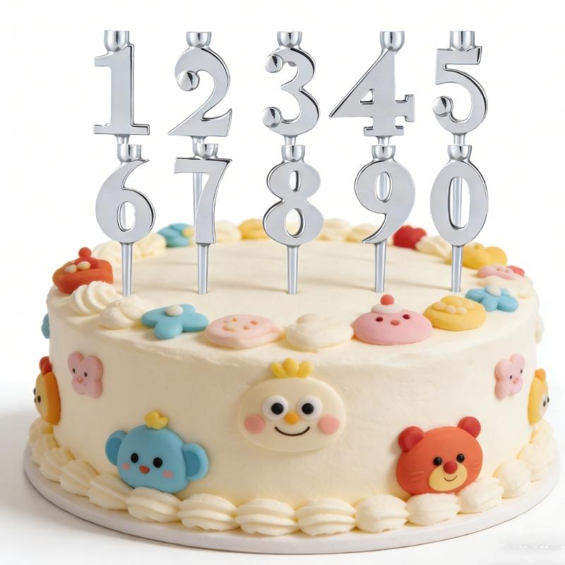 Zahlenkerzenhalter Set, Zahlenkerzenhalter Zahlen 0-9 Kuchenaufsätze Dekorationen für Geburtstag Jubiläen Party Feier