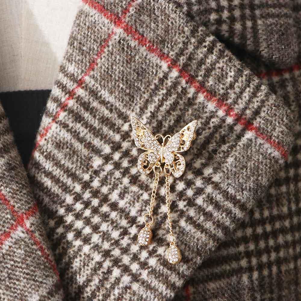 Animal Cubic Zircon Butterfly For Women Girl Rhinestone Accessories Jewelry Brooches Pin Corsage