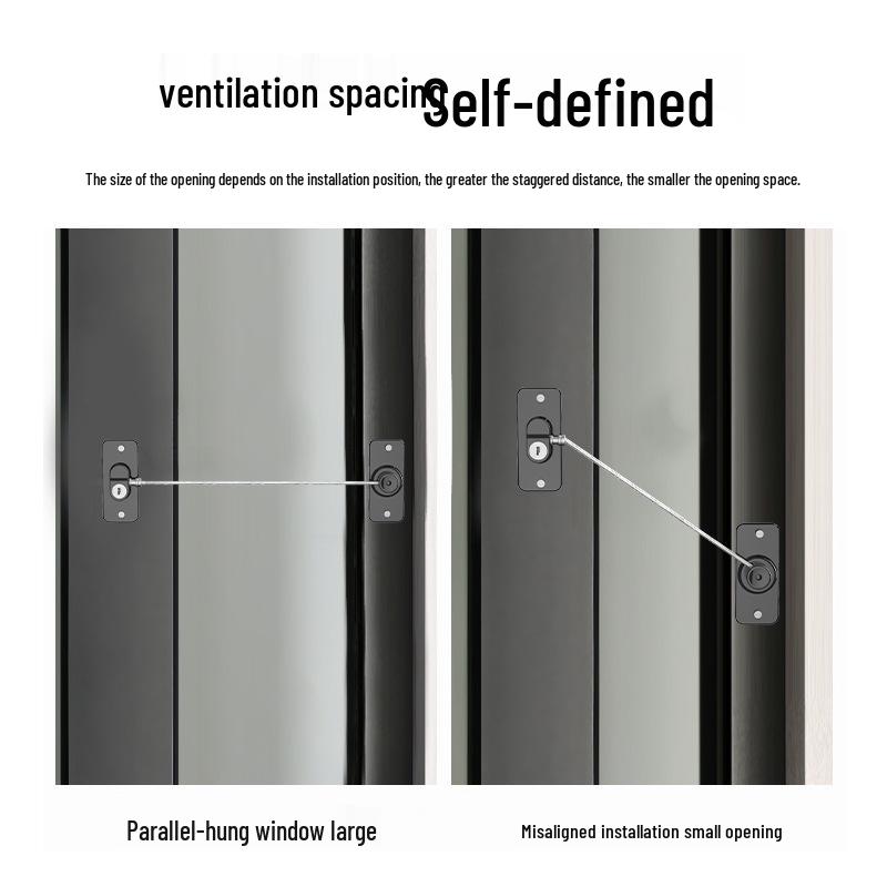 Multi-Functional No-Punch Window & Door Lock, Childproof Refrigerator & Drawer Lock