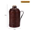 Bamboo Rattan Hot Water Bottle & Retro Thermos for Winter Tea Gatherings