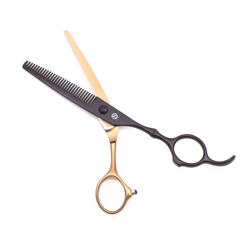Purple Dragon Professional Bamboo Handle Hair Cutting Scissors Set - 5.5" Straight Shears & 6" Thinning Shears