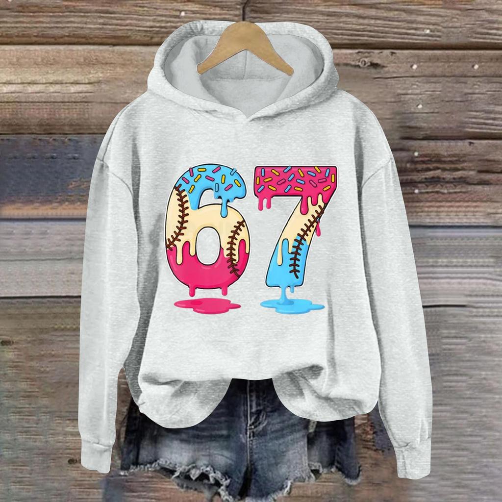 Women's Fashionable Casual Long-Sleeved Printed Hooded Sweatshirt