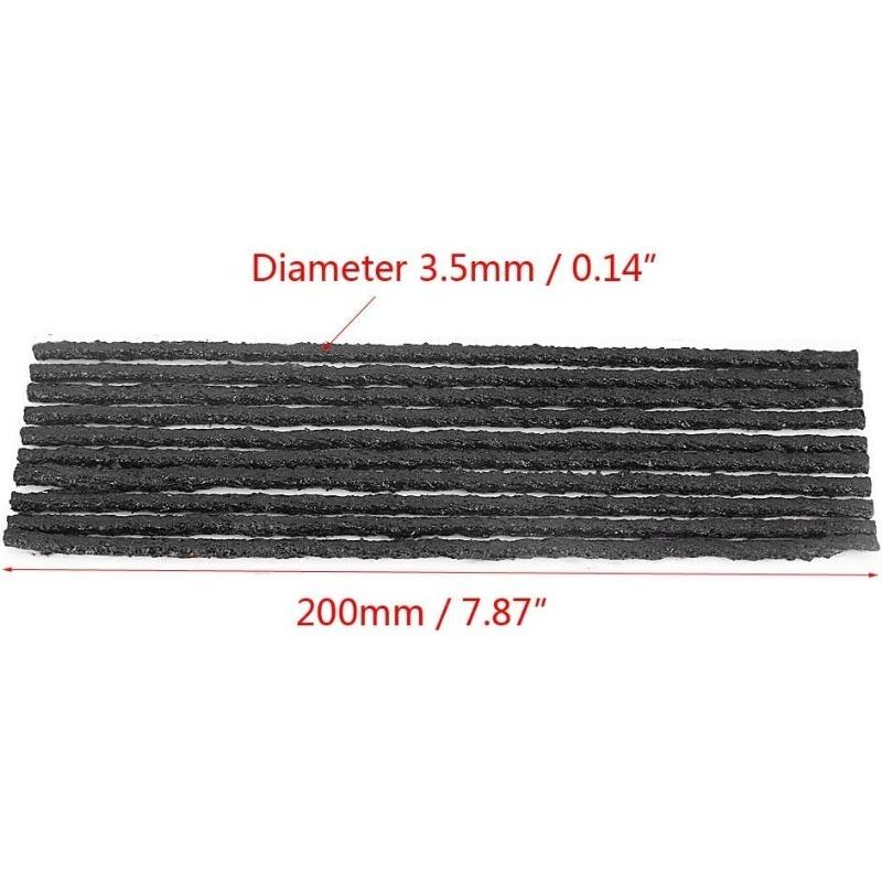 50 Stück Tubeless-Reifenreparatur Reifen Lochreparatur Dichtung Gummidichtstreifen Notfall-Reifenreparatur Zubehör Teile Autowerkzeuge 200*3.5mm