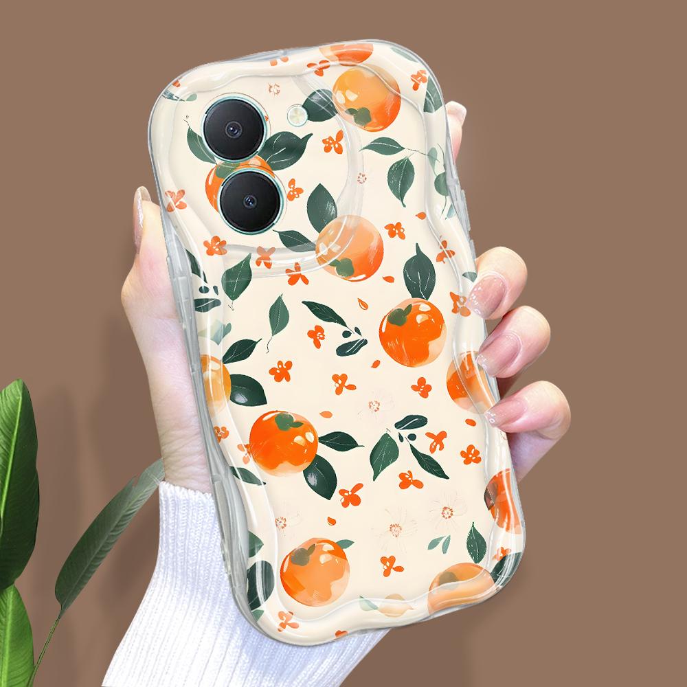 

Милий мультяшний візерунок, кремовий текстурний корпус, м’який силіконовий чохол з хвилястим краєм для телефону Vivo Vivo Y36 5G прозорий