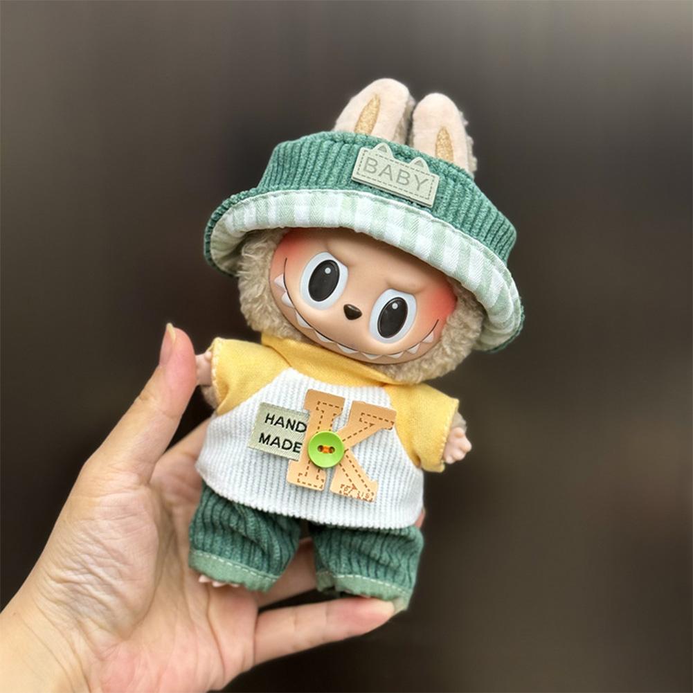 For 17cm Labubu Doll Clothes Fashion Clothes Hoodies Doll Clothes Color Match Hoodies Dolls Accessories Cute Decoration Little Cloths