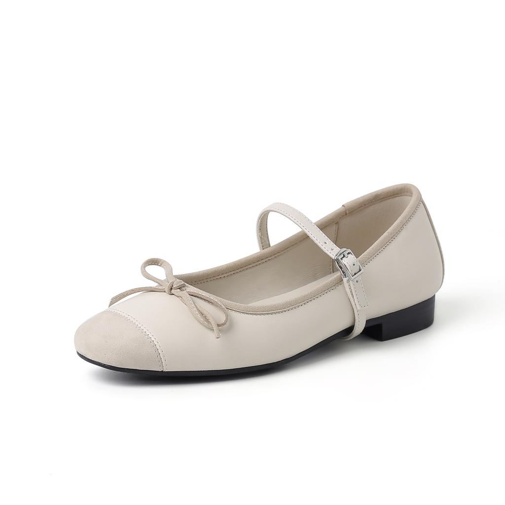 Kara Linshan 33-42 Large Size Shoes 2025 Ballet Flats Soft-soled Lambskin Dance Shoes Mary Jane Shoes