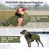 Dog Coat, Small Dog Jacket, Windproof Dogs Puffer Jacket, Fleece Lined Warm Dogs Winter Coat with Harness Hole (Army Green S)