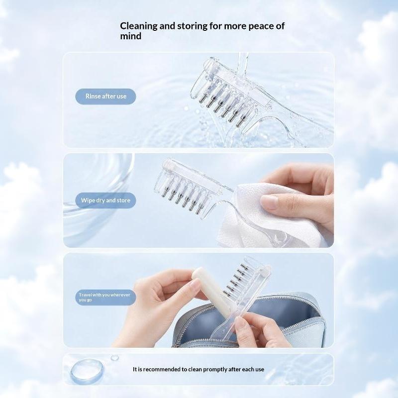 Transparent Scalp Essential Oil Applicator Massage Comb Unisex Built-In Liquid for Home Relaxing Hair Treatment