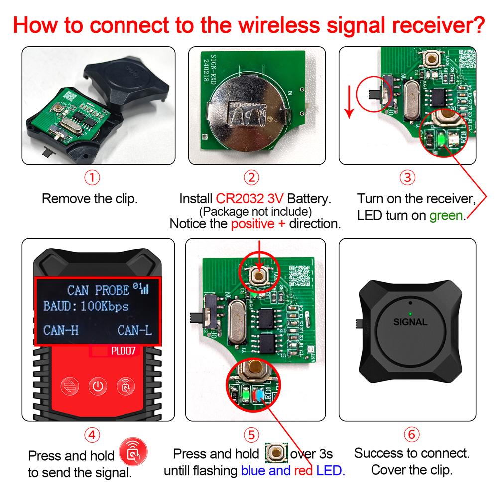 Digital CAN LIN BUS Tester Analyzer PWM Signal Detector with Wireless Receiver