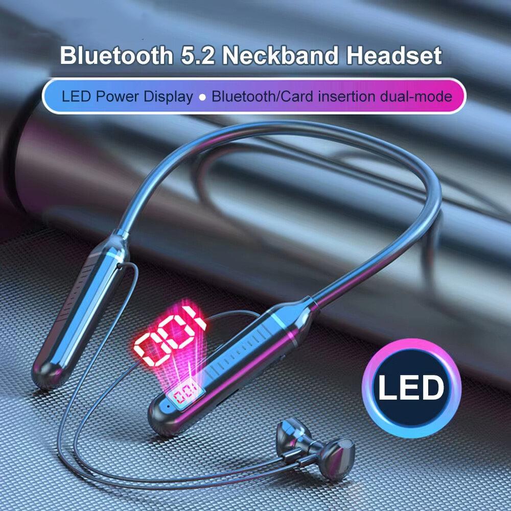Wireless Bluetooth 5.2 Earphones HiFi Stereo Headphones Waterproof Headsets Support TF Card Play Long Standby Time