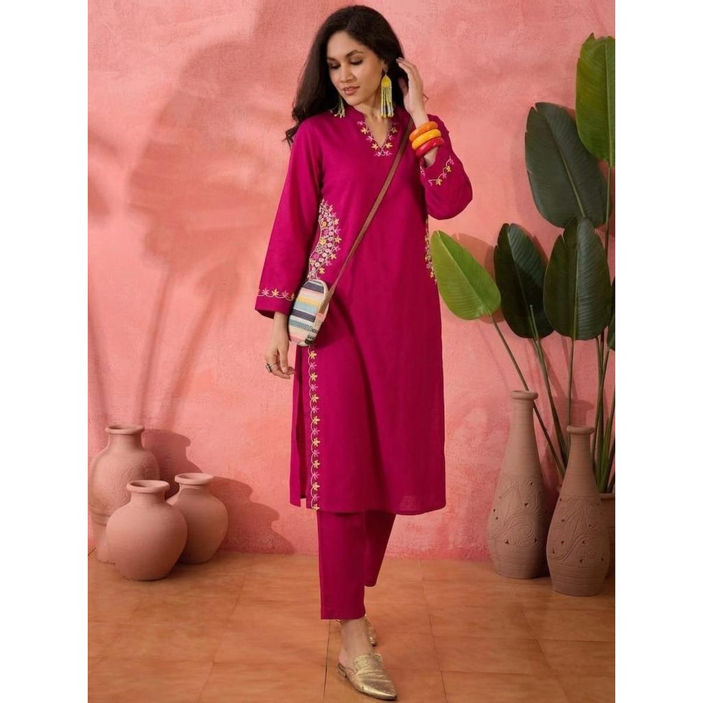 Women Office Party Wear Kurta Pant Set Indian Bollywood Ethnic Kurti Cord Set