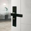Black Interior Door Handle Lock Set Anti-Theft High Security Easy Install Universal Fit for Kid's Room Guest Room Use