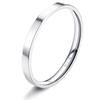 Fansilver S925 Sterling Silver Rings for Women Men 18K White Gold Plated Stackable Statement Thin Plain Thumb Ring Wedding Bands