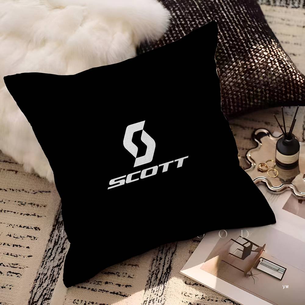 S-Scott Bike Logo Pillow Cover For Bedroom Room And Living Room Sofa Decorative Cushion Cover