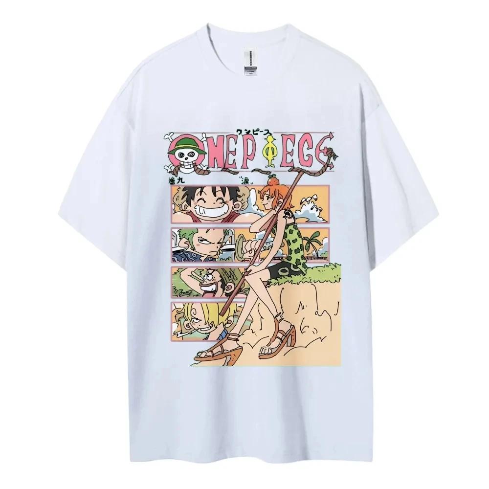 ONE PIECE Japanese Hotblooded Anime Classic Characters Sports Casual Shortsleeved Comfortable Halfsleeved Popular Couple Top